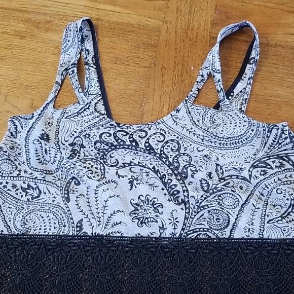 Free People sheer crop top with lace hem - Picture 5 of 7